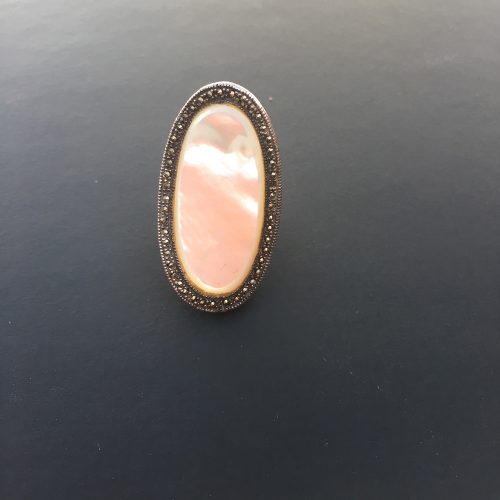 Sterling Silver Mother of Pearl Cocktail Ring